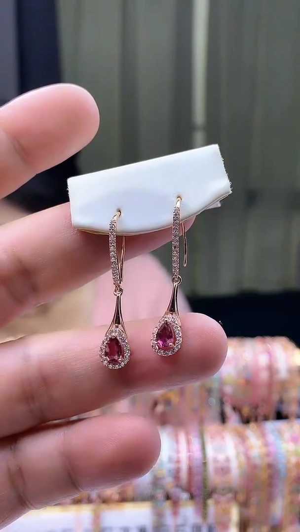 【闪购商品】碧玺耳钩银S925镶嵌15616616161665