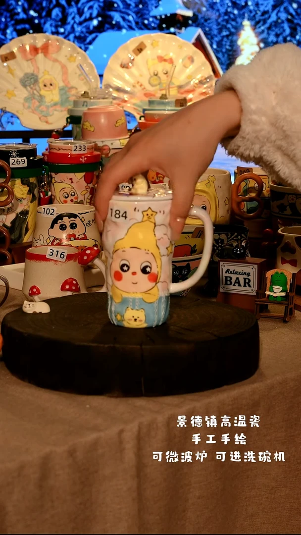 陶瓷184景德镇设计师款高温陶瓷手工手绘