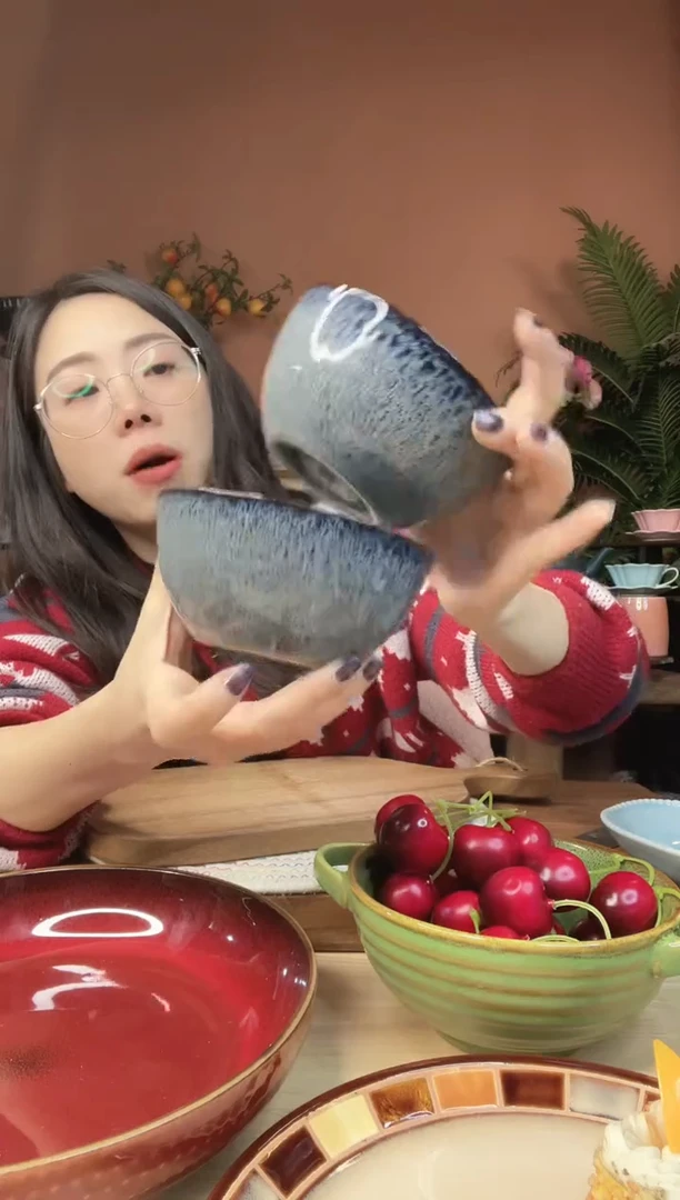 陶瓷4.7英寸异形不规则米饭碗 2件 微瑕疵