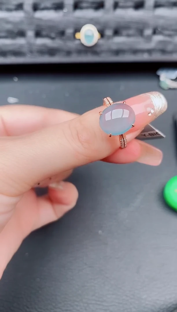 翡翠戒指银S925镶嵌天然a货翡翠287