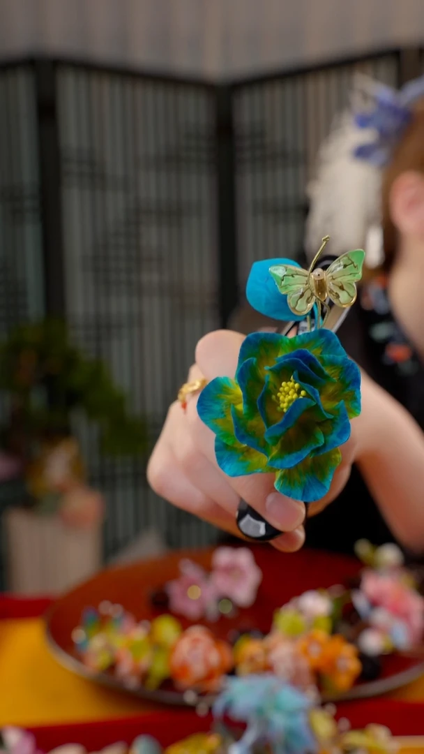 刺绣非遗苏绣绒花