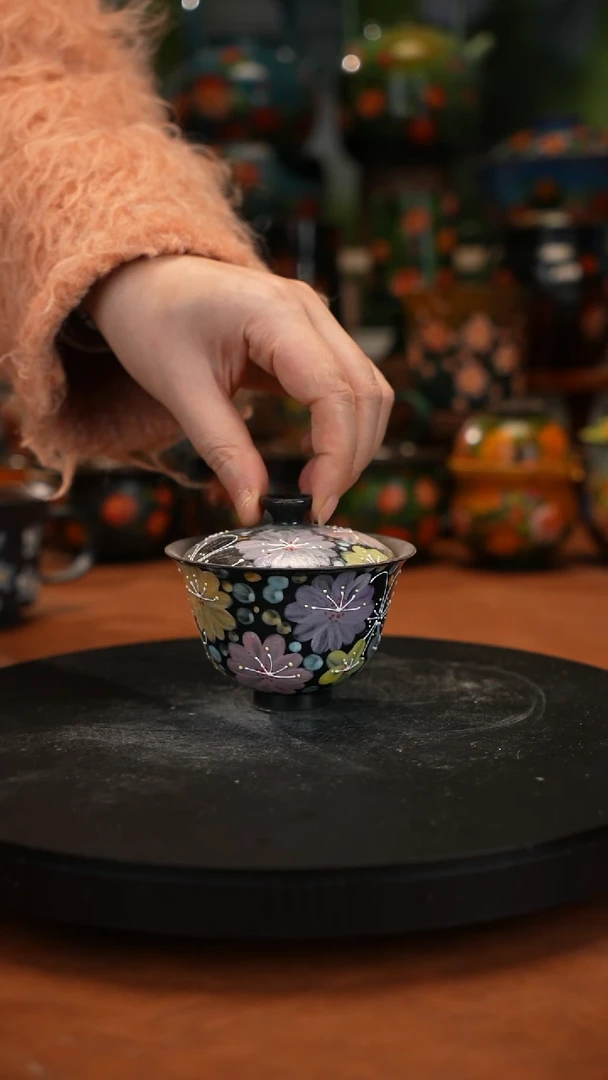 紫砂油画手绘釉下彩