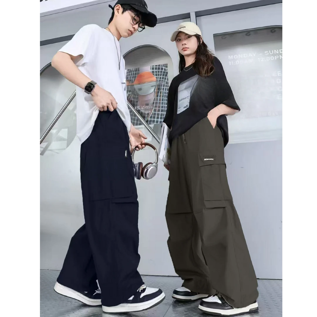 滴滴巴巴  【加绒】S035男女童秋款休闲百搭时尚宽松直筒休闲工装裤