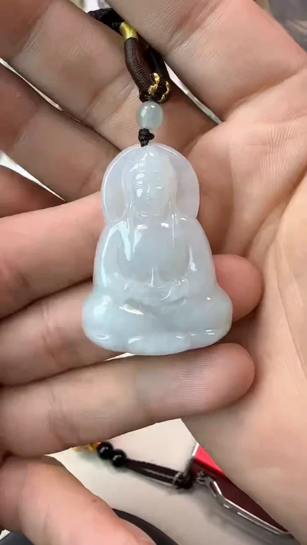 吊坠(不含链)未镶嵌翡翠天然缅甸A货翡翠（观音）
