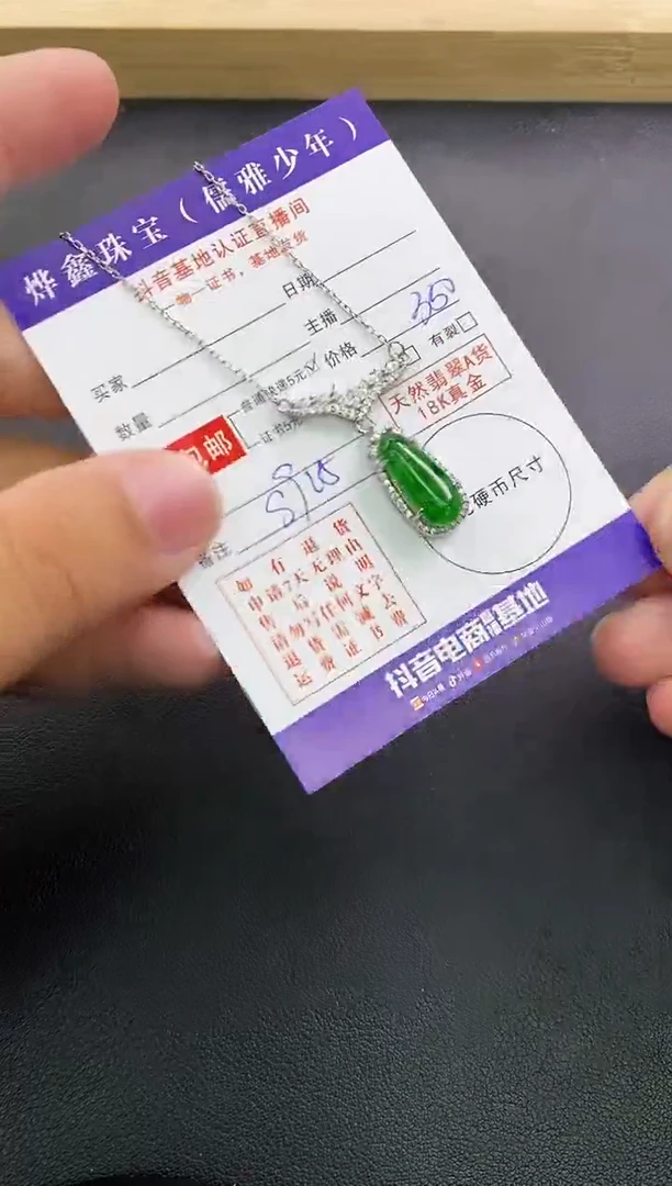 颈饰银S925镶嵌翡翠天然翡翠A货项链