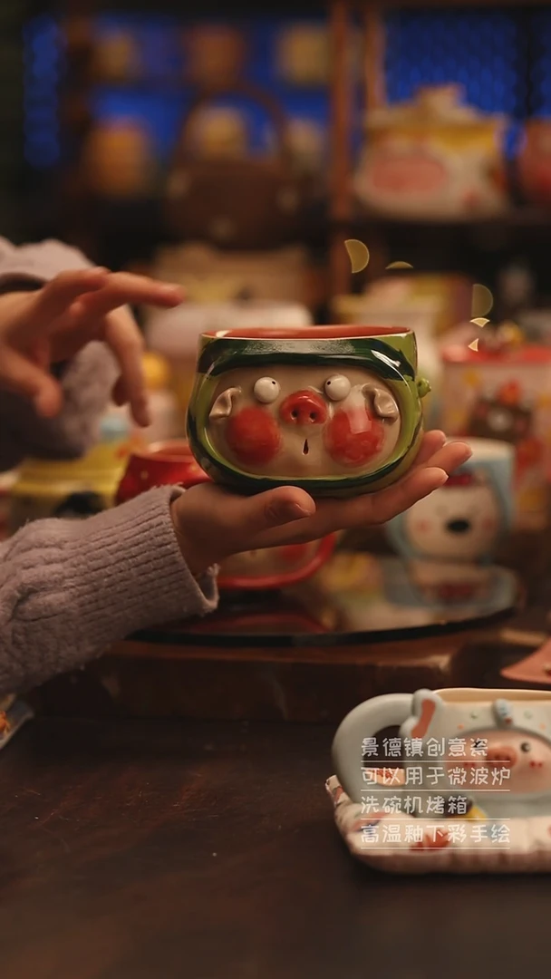 陶瓷景德镇可爱陶瓷釉下彩绘设计师款