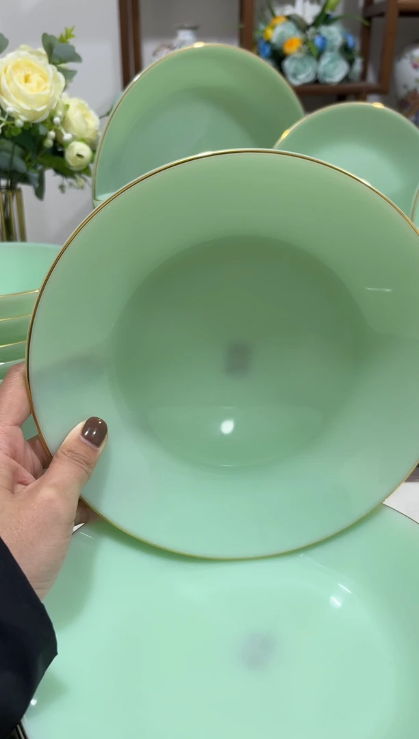 8英寸深盘10个  玉瓷【贝美】