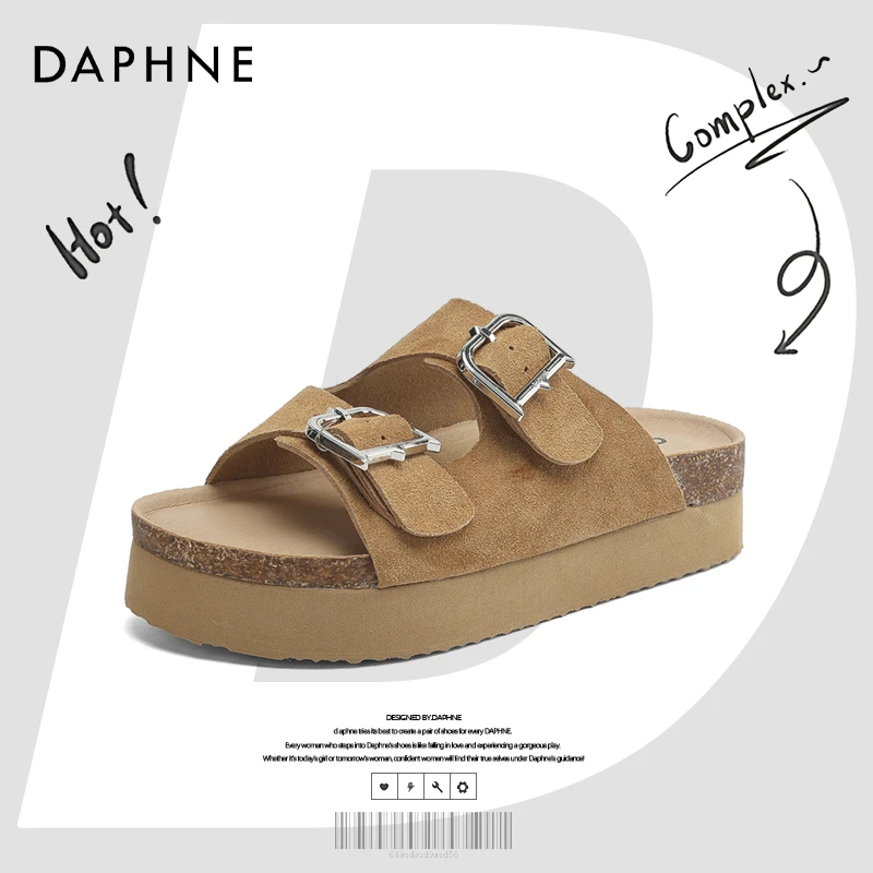 达芙妮网红爆款勃肯拖鞋女夏季外穿2025新款海边凉拖绝美厚底凉鞋