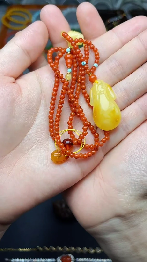 蜜蜡颈饰未镶嵌旗开得胜 06