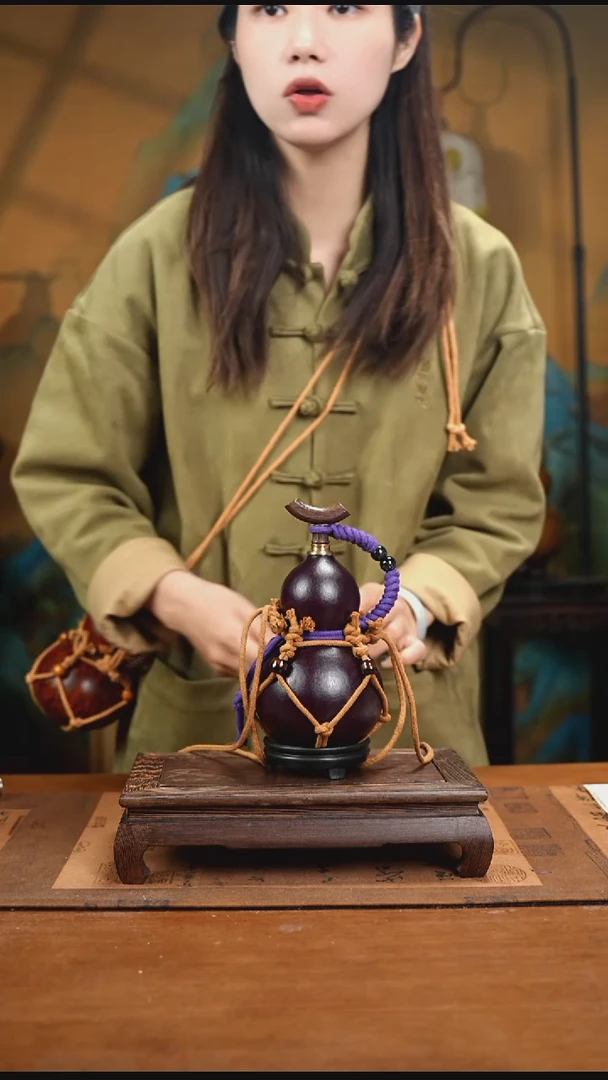 YM039复古网兜款天然酒葫芦（一物一拍）