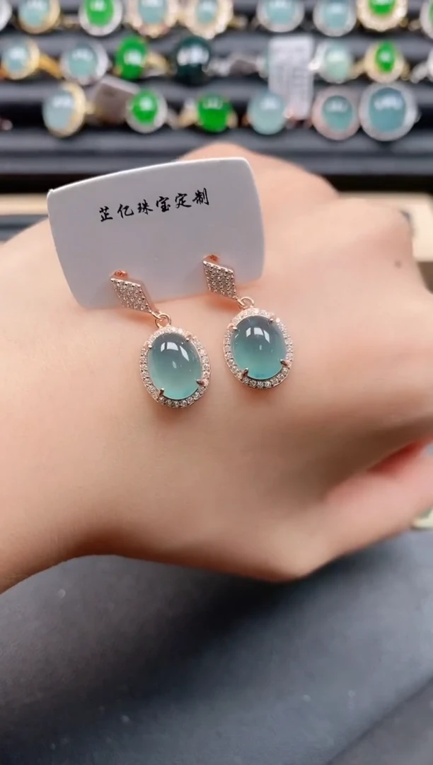 翡翠戒指银S925镶嵌1111