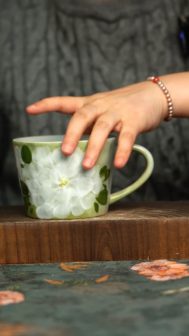 杯釉下彩手工手绘同款陶器