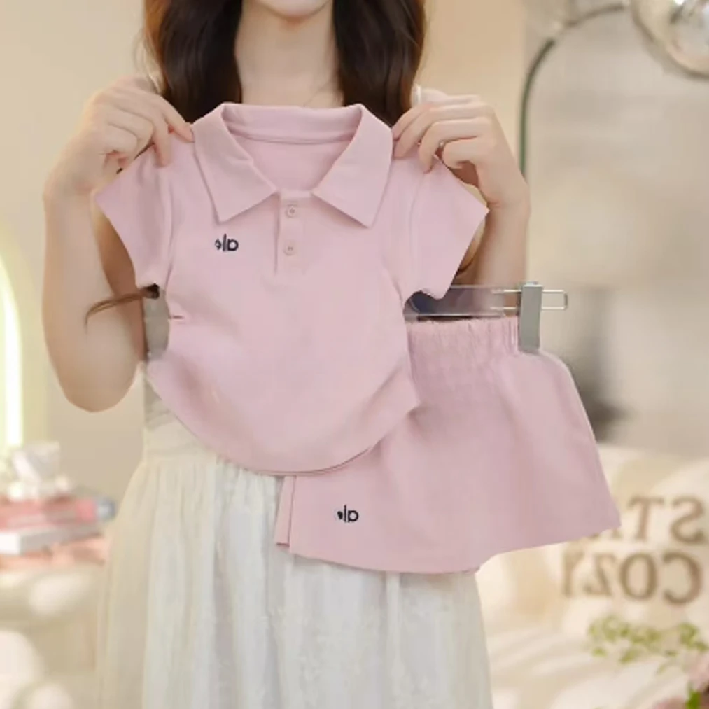 女童宝宝套装夏季夏装2025新款儿童洋气polo短袖裙裤洋气两件套