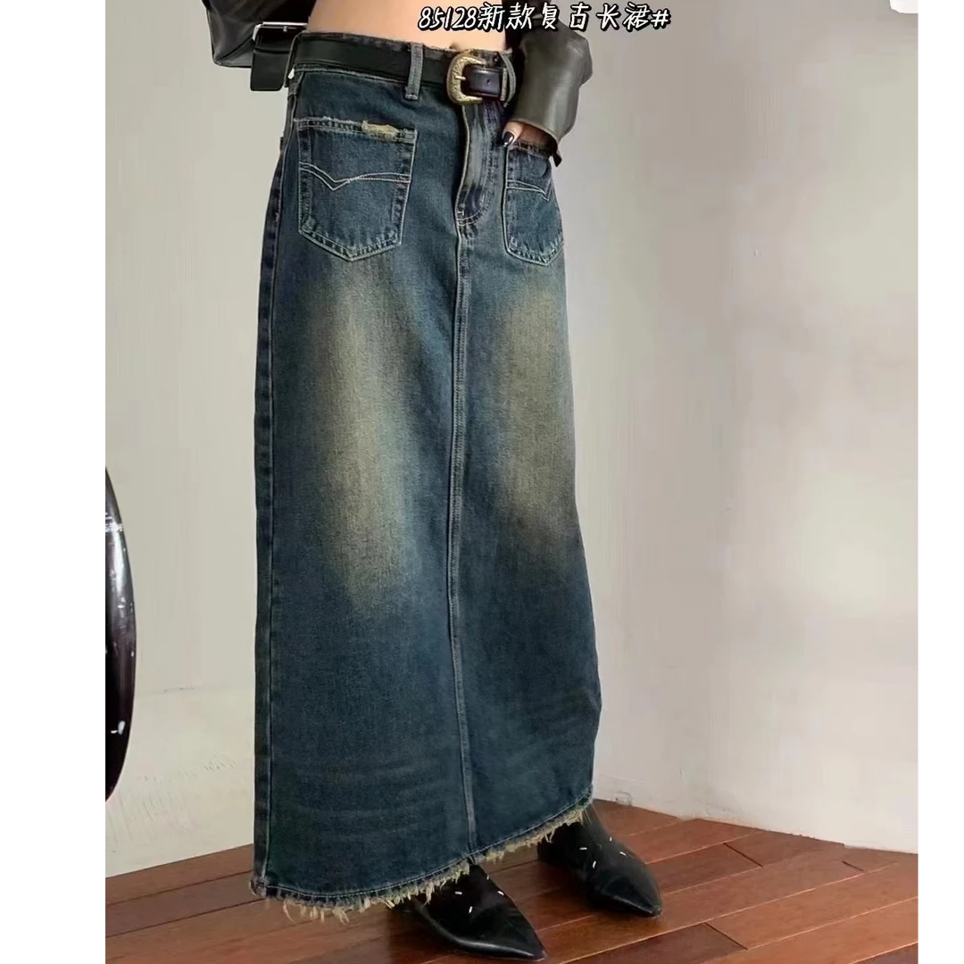 A5-2-3-4-85128 牛仔复古半身裙