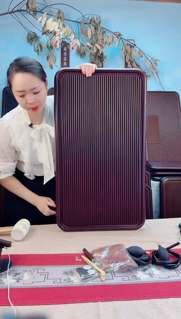 亮*大海红色款式茶盘80*45*4