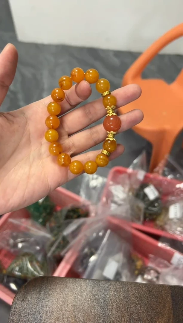 手链蜜蜡未镶嵌蜜蜡圆珠手串[多样发其一]