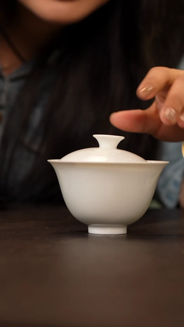 景德镇纯手工小元宝盖碗