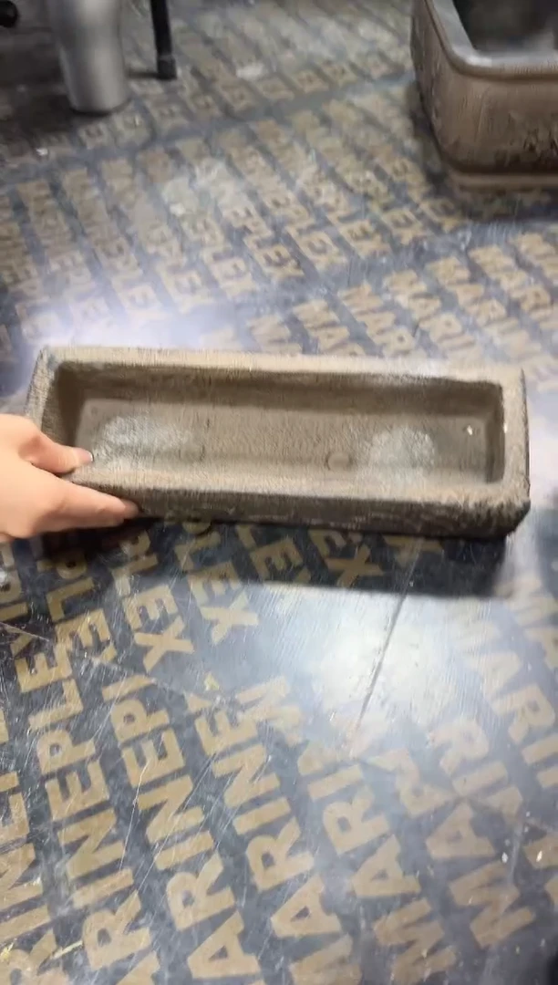 陶土【火山泥】荷叶长条盆