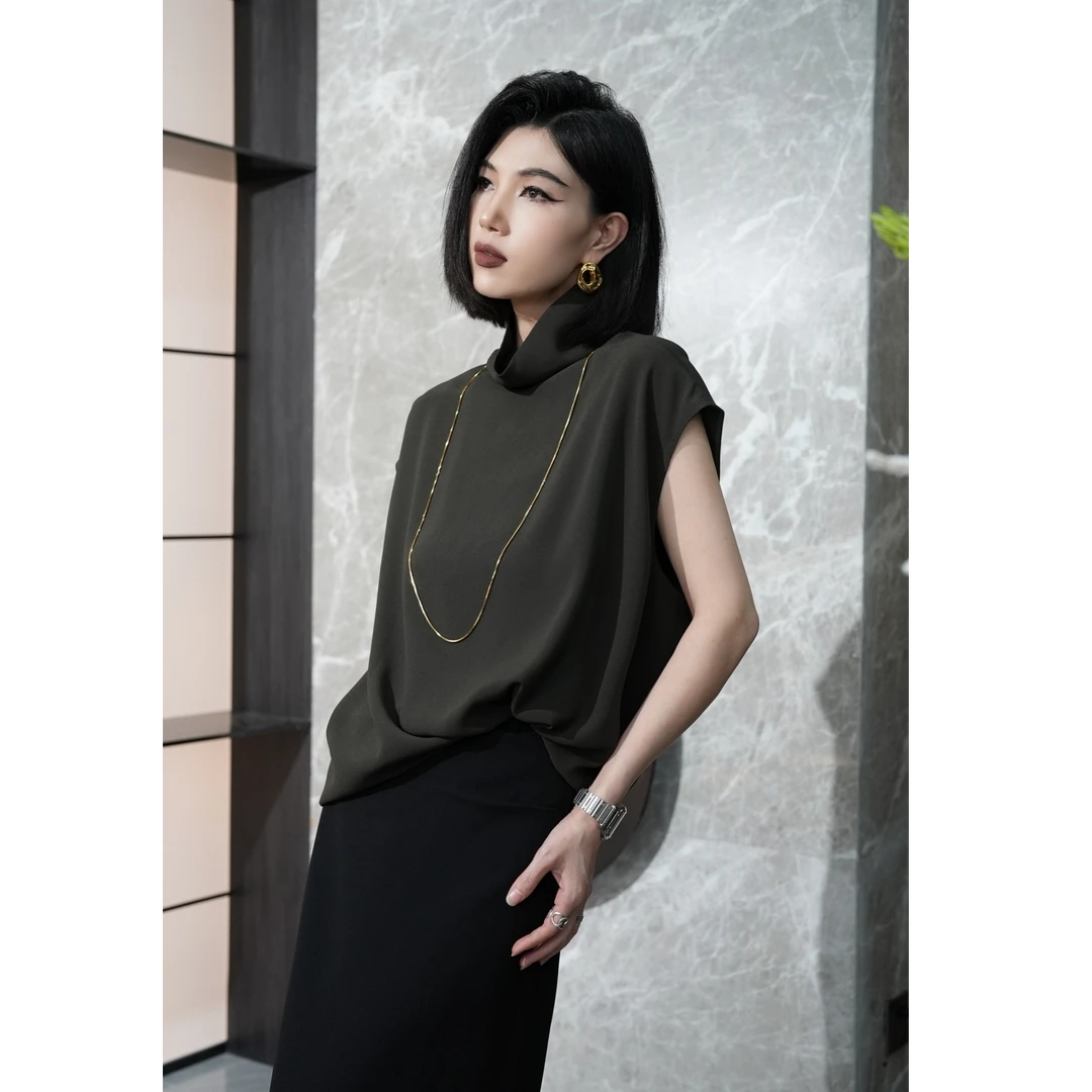 POPULARYW【池南春】Z·R上品屋复古荡领包肩袖春游宽松衬衫马甲