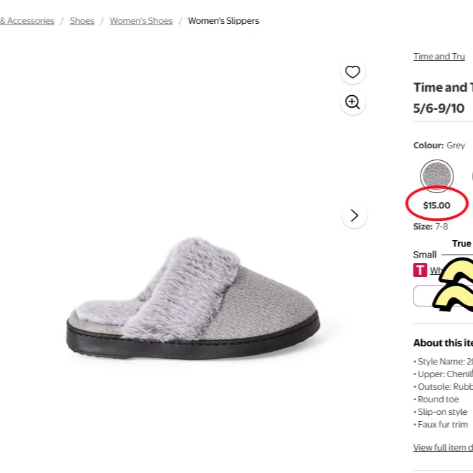 15美刀！出北美商超！仿貂绒冬季女士家居防滑拖鞋柔软毛绒绒拖鞋