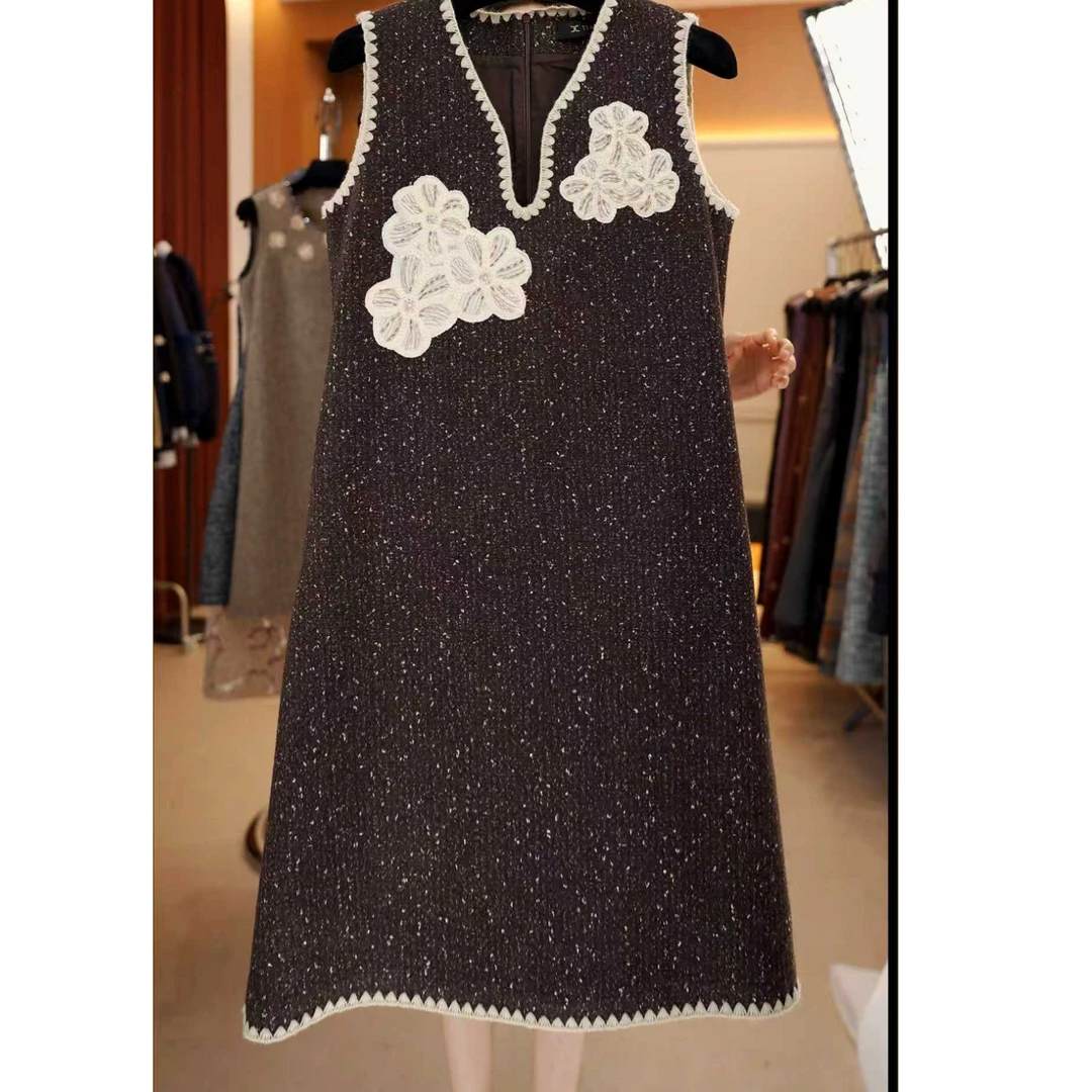 【宠粉价】小香风轻奢时尚气质无袖设计连衣裙NH-WX074