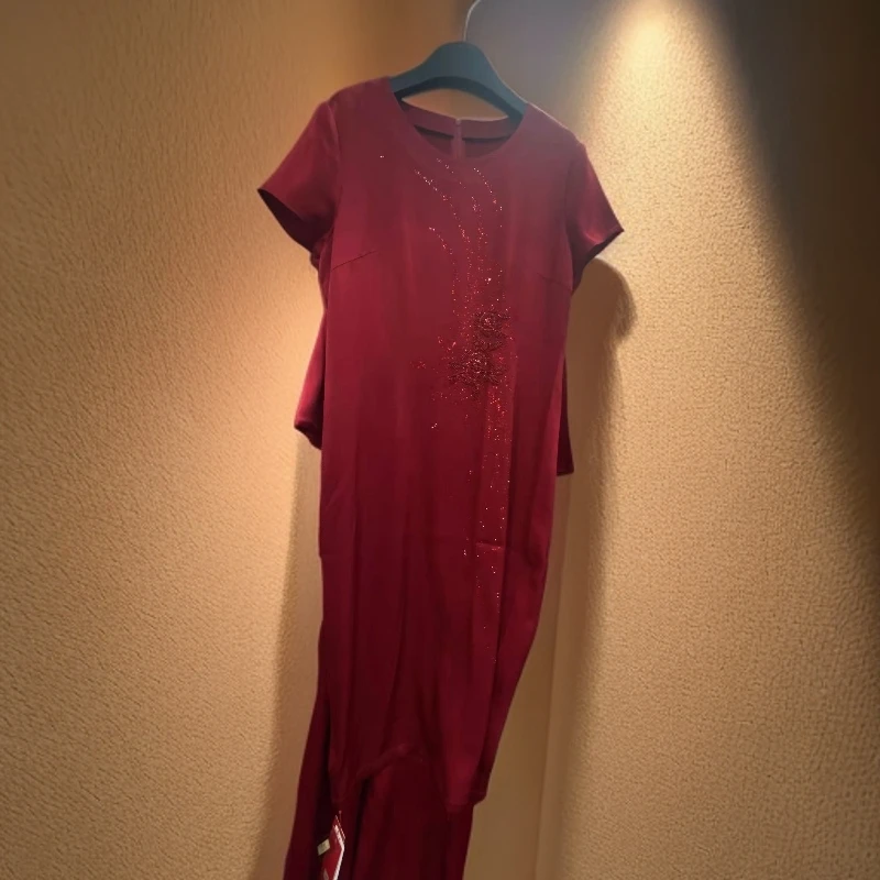 72971红色醋酸连衣裙