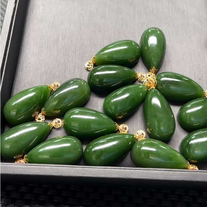 【老郑家】18k金和田玉水滴吊坠 多样性发一件不带链