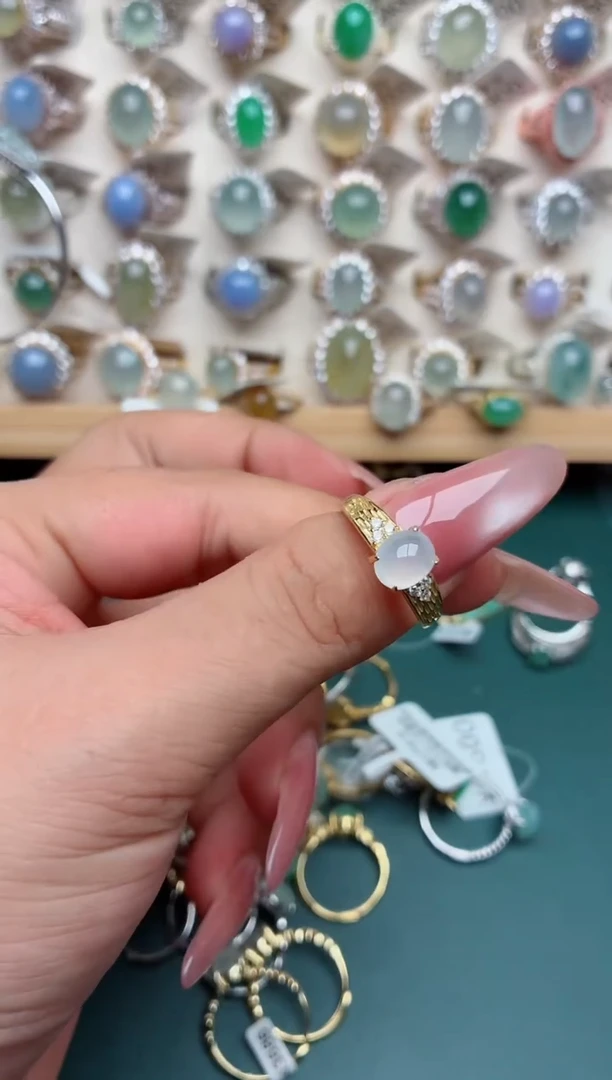 银S925镶嵌戒指翡翠.