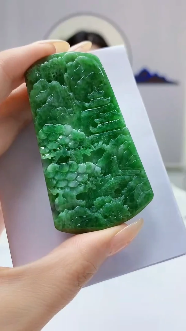 【闪购商品】定制翡翠未镶嵌0405DD-毛货挂件山水62