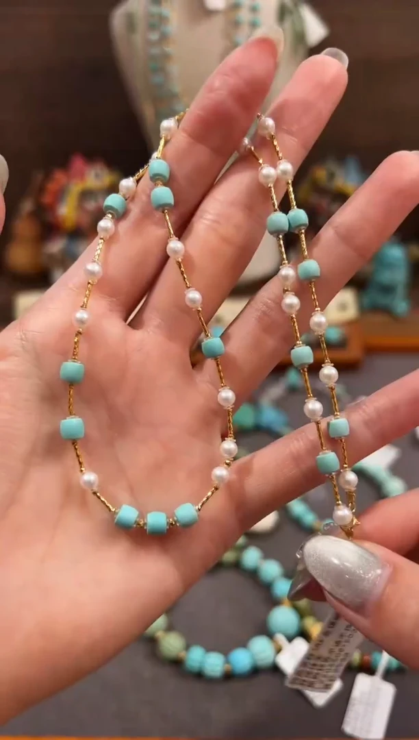 淡水珍珠18K金镶嵌颈饰珍珠项链