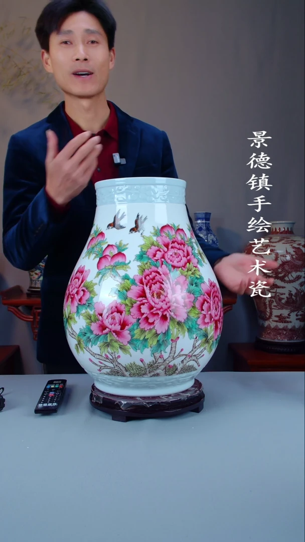 摆件陶瓷景德镇手工手绘陶瓷摆件64