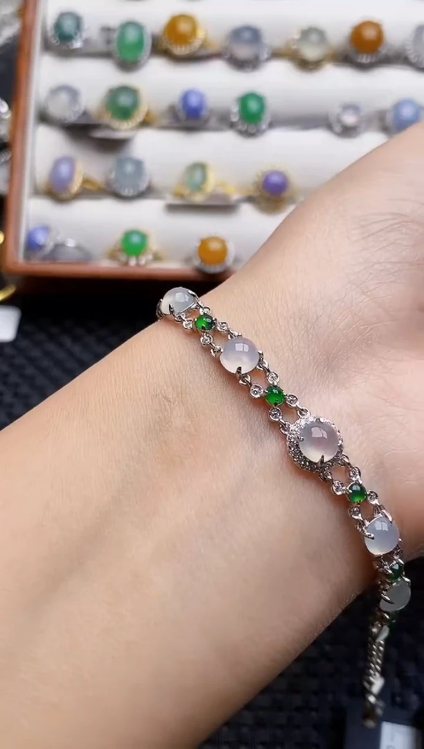 银S925镶嵌戒指翡翠6827