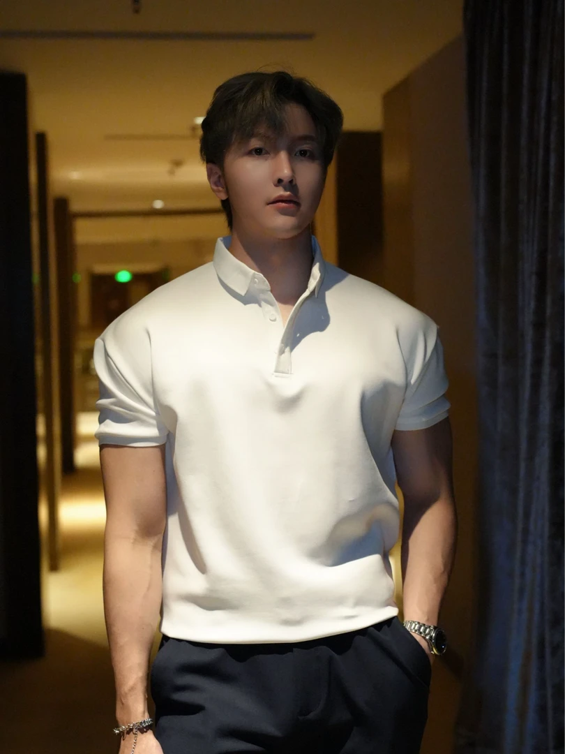 珠地空气棉250克50支质感商务休闲高级翻领透气夏季短袖POLO衫