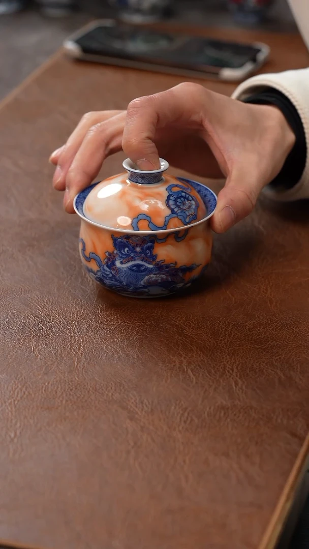 【闪购商品】盖碗醒狮布袋盖碗