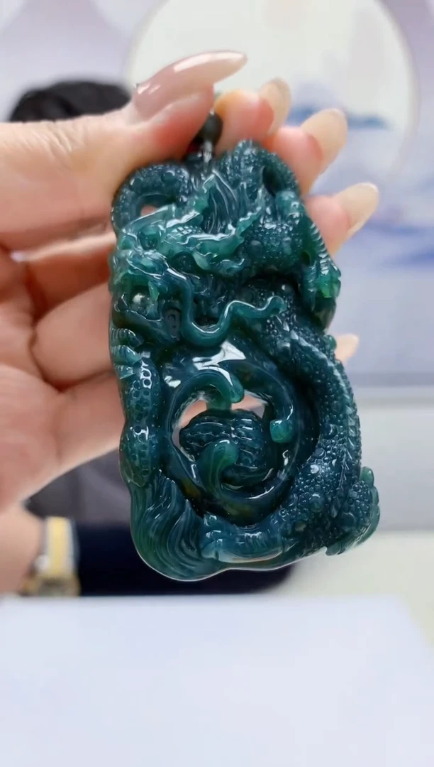 定制翡翠未镶嵌5060MM-毛货挂件171