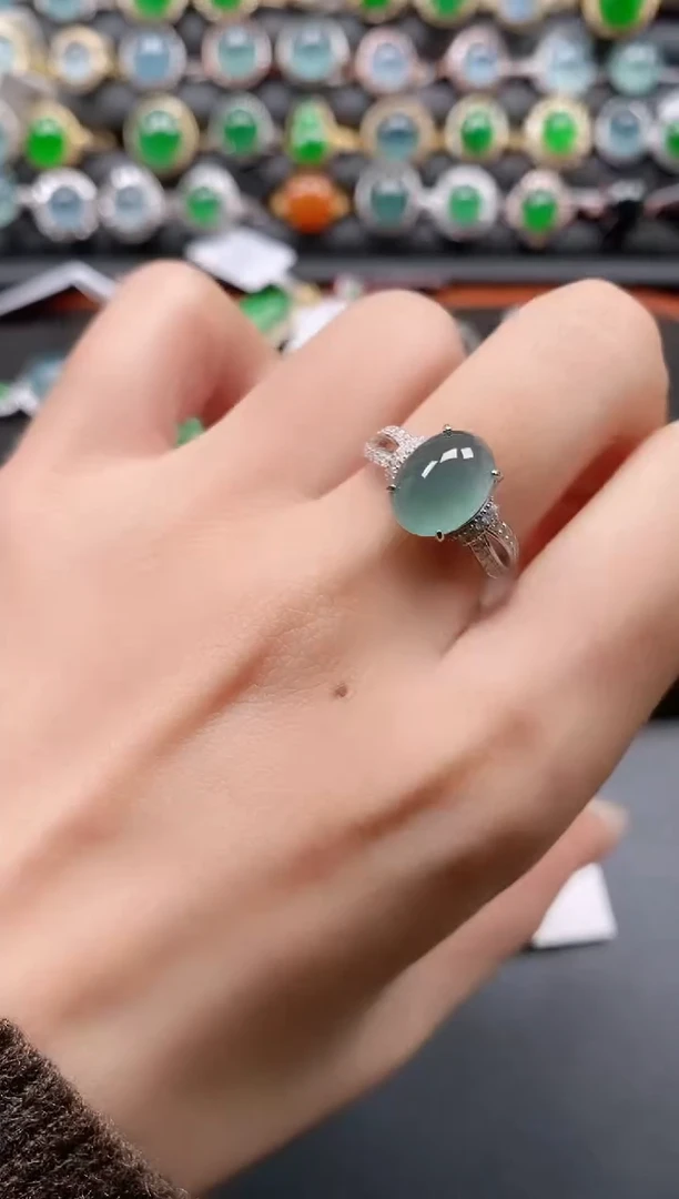 银S925镶嵌戒指翡翠11111