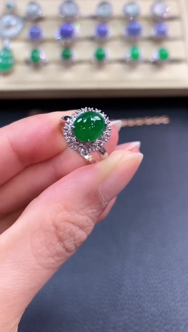 【闪购商品】翡翠戒指18K金镶嵌b86