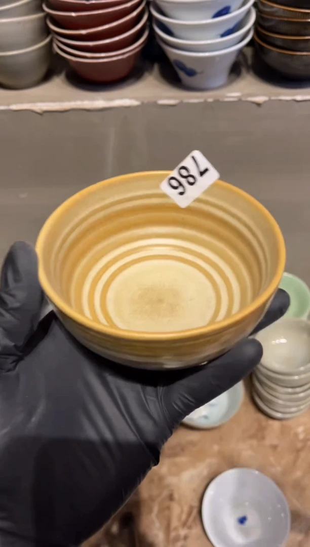 【闪购商品】瓷片786   手刷釉小碗1个