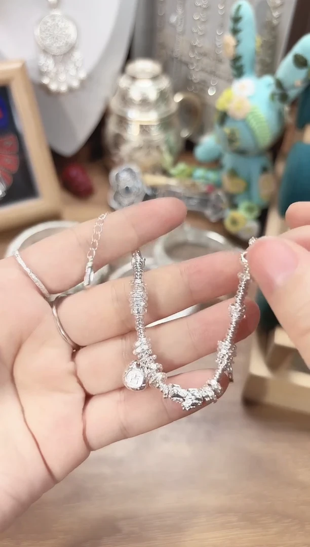 无足银盘缠貔貅福袋手链