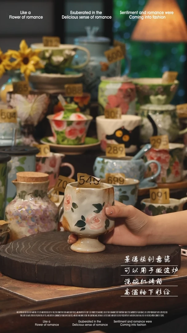 陶瓷景德镇高温釉下彩手工手绘款式