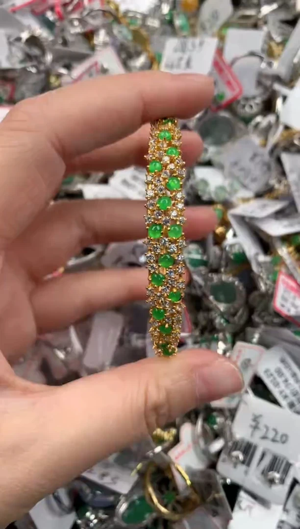 银S925镶嵌戒指翡翠10                4