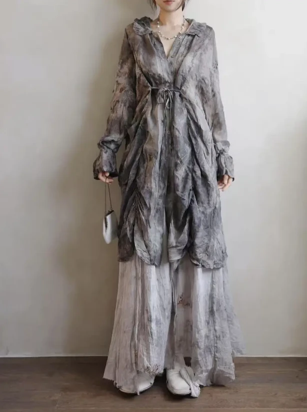 NatureDye 【美侖美奂】BN112171 植物染复古小众慵懒外披