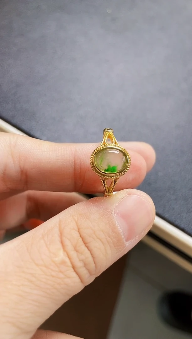 翡翠戒指银S925镶嵌56898