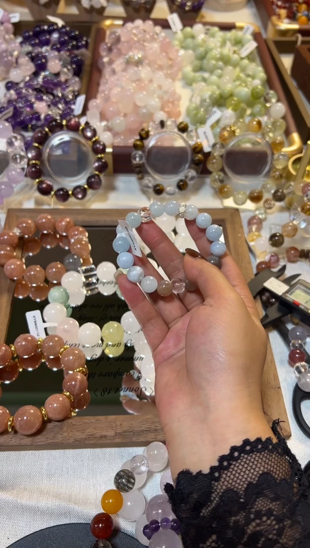 未镶嵌手串水晶海蓝宝水晶手串