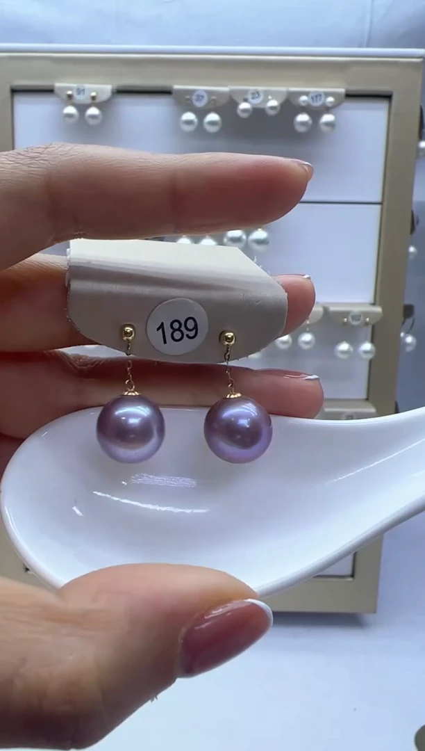 【闪购商品】淡水珍珠耳饰18K金镶嵌189
