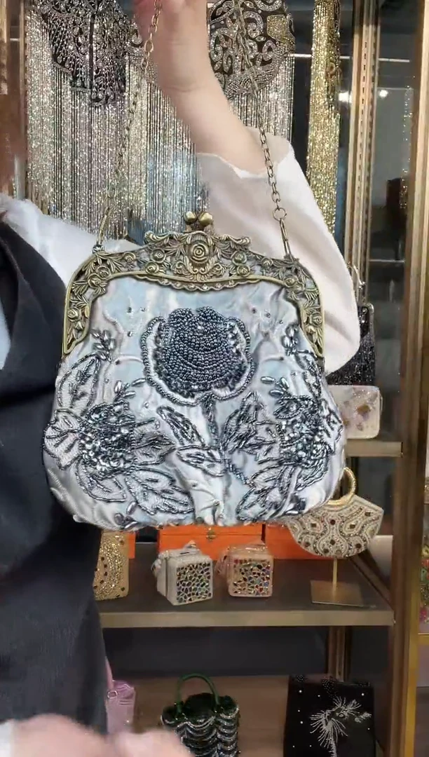 织物珠韵恒泽重工串珠手提包
