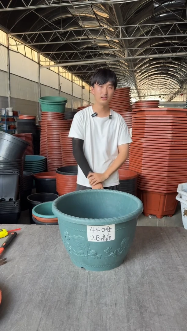 44口径玫瑰花纹花盆2个