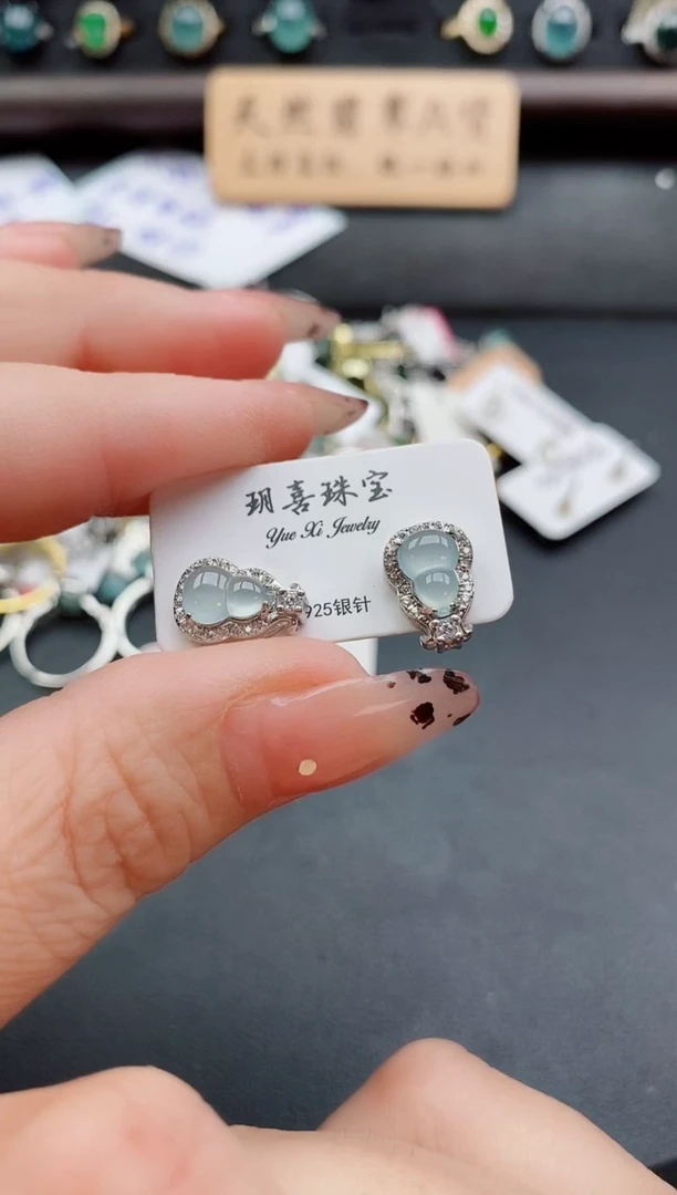 银S925镶嵌戒指翡翠1