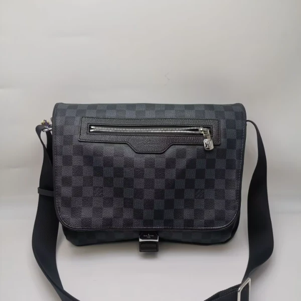 99新 LouisVuitton/路易威登 98新17242 LV 蓝棋盘格单扣邮差包