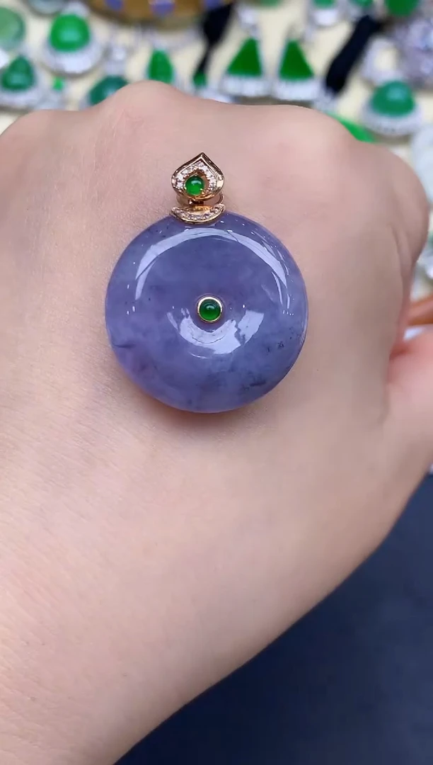 颈饰18K金镶嵌翡翠117-中国好珍宝